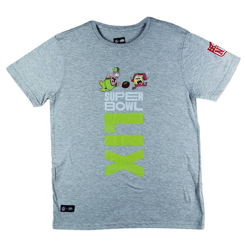 Playera Super Bowl LIX Bob Esponja Hombre Gris