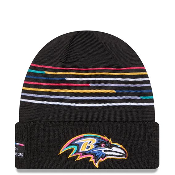 Gorro Beanie Baltimore Ravens Crucial Catch 2025 New Era Negro