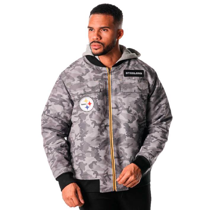 Sudadera Pittsburgh Steelers Bomber Unisex The Wild Collective Camuflaje