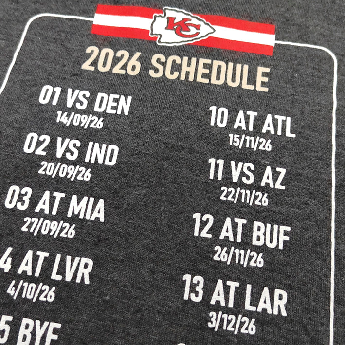 Playera Kansas City Chiefs Calendario 2026 DICASS