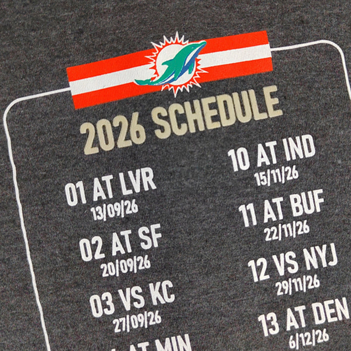 Playera Miami Dolphins Calendario 2026 DICASS