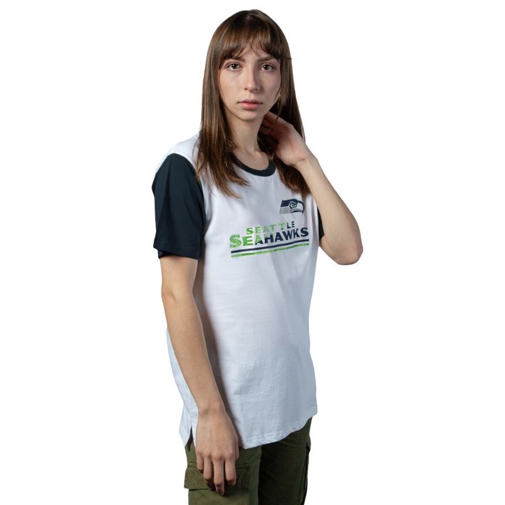 Playera Seattle Seahawks Sideline 2023 New Era Mujer Blanco