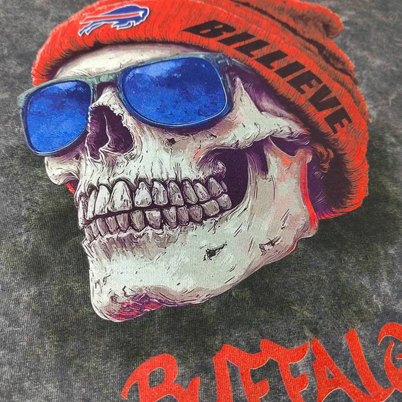 Playera Buffalo Bills Stonewash Skull Hombre
