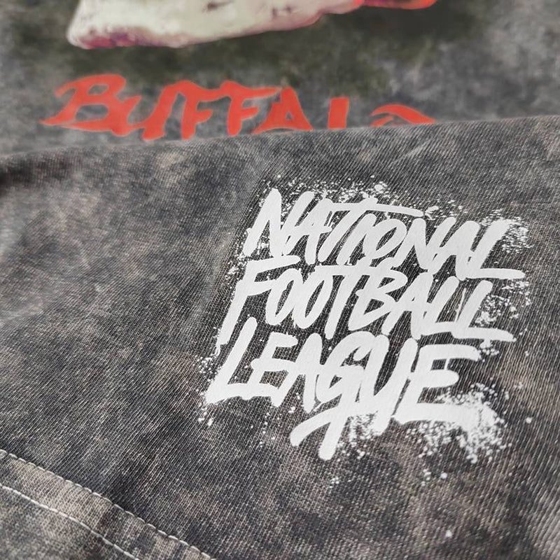 Playera Buffalo Bills Stonewash Skull Hombre