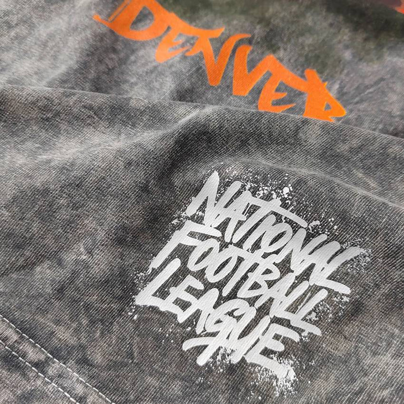 Playera Denver Broncos Stonewash Skull Hombre