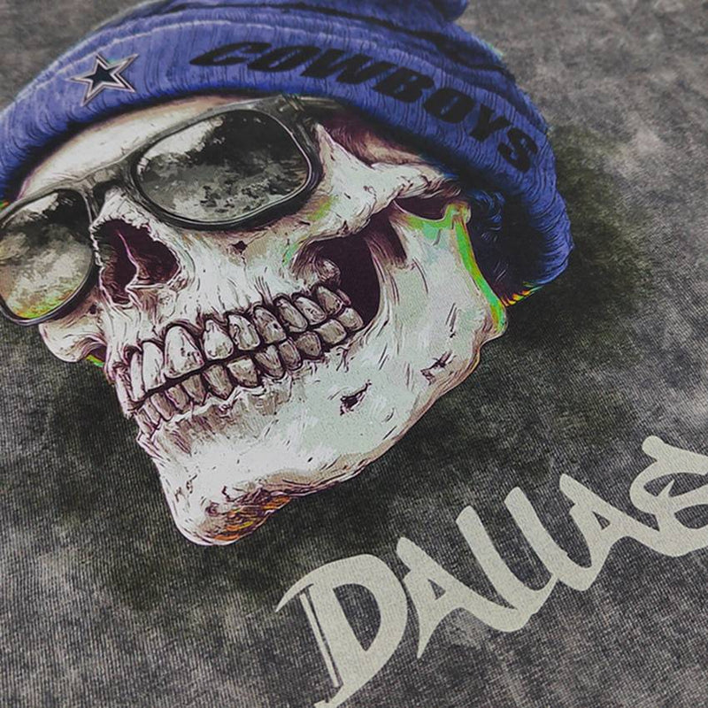 Playera Dallas Cowboys Stonewash Skull Hombre
