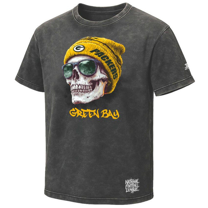 Playera Green Bay Packers Stonewash Skull Hombre