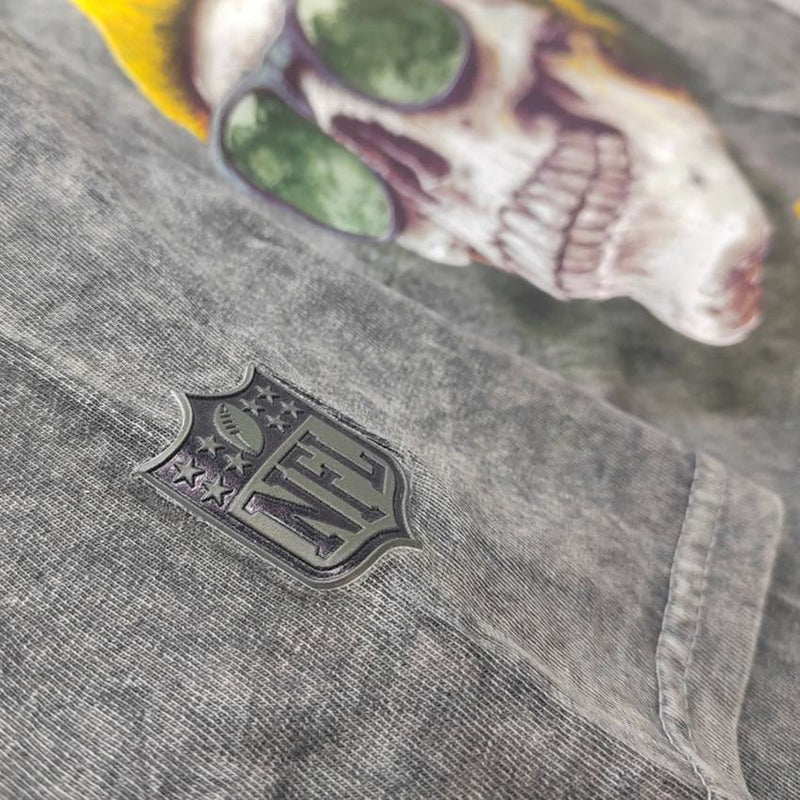Playera Green Bay Packers Stonewash Skull Hombre