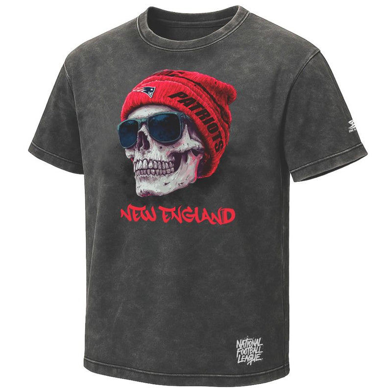 Playera New England Patriots Stonewash Skull Hombre