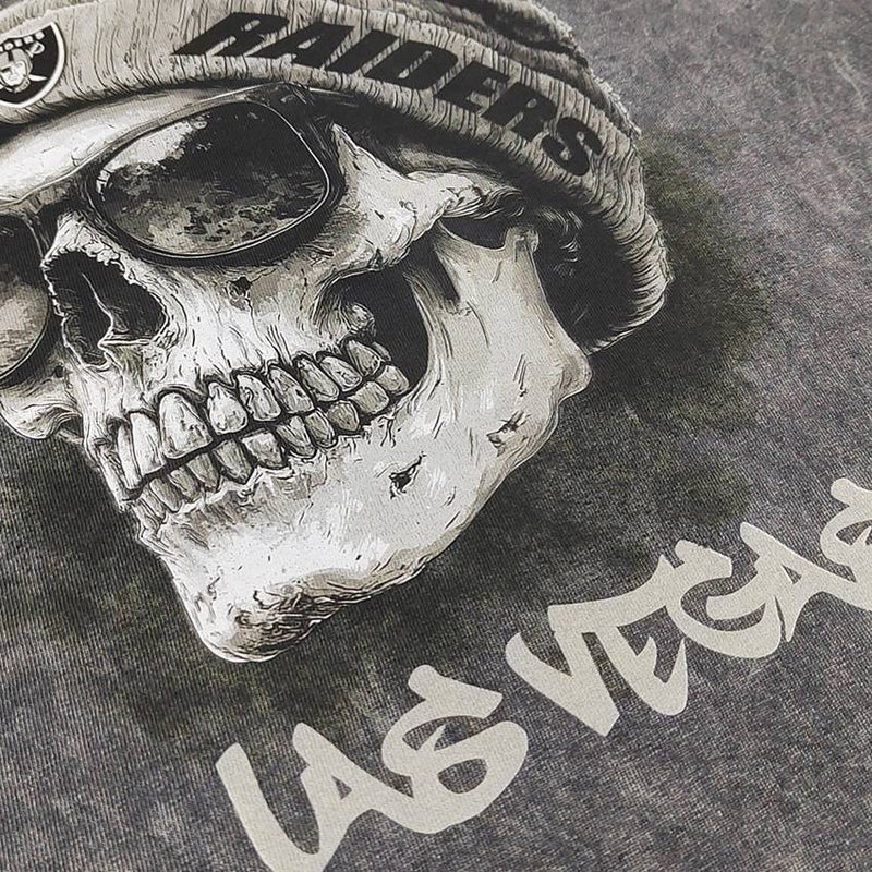 Playera Las Vegas Raiders Stonewash Skull Hombre