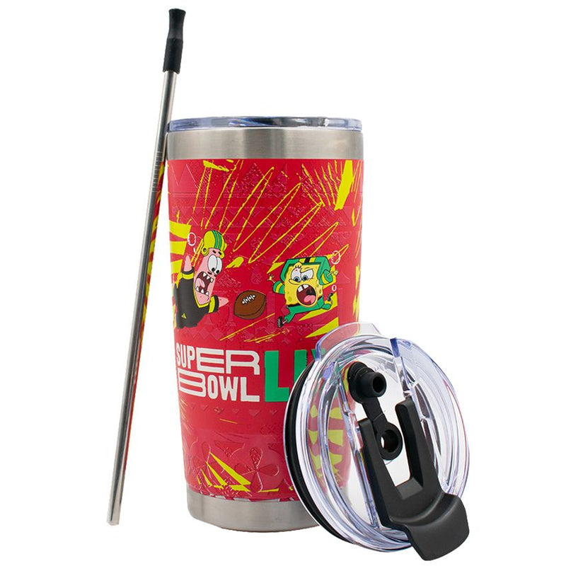 Termo Super Bowl LIX 20 oz NFL x Bob Esponja Rojo