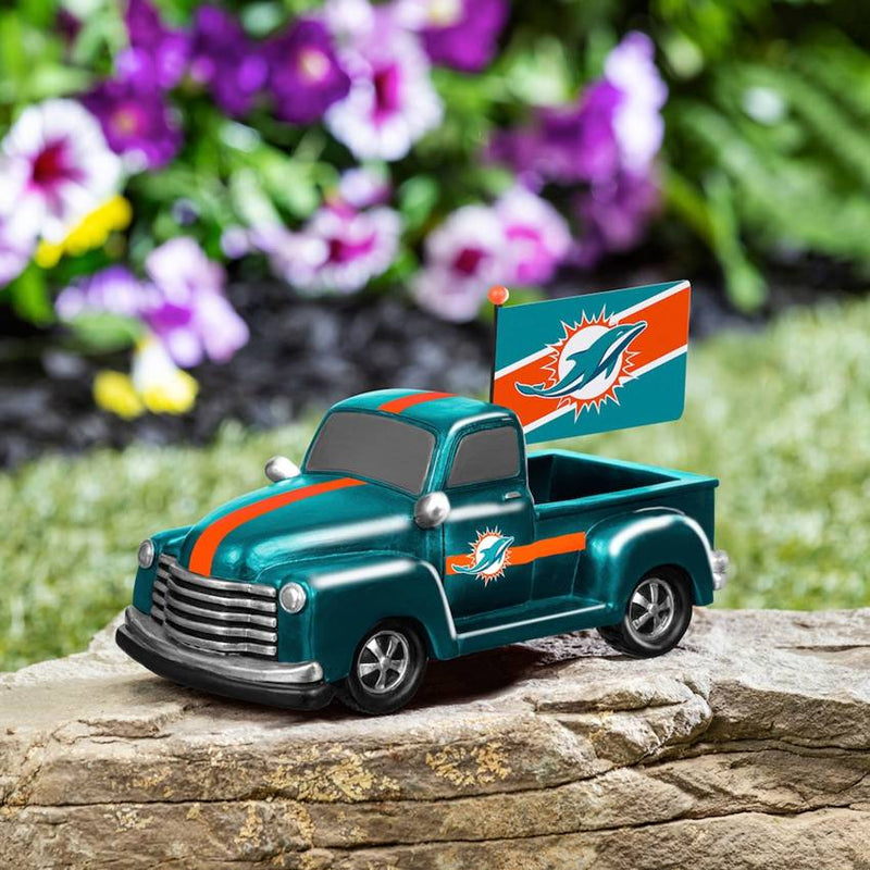 Camioneta Coleccionable Miami Dolphins Truck Statue Evergreen Verde