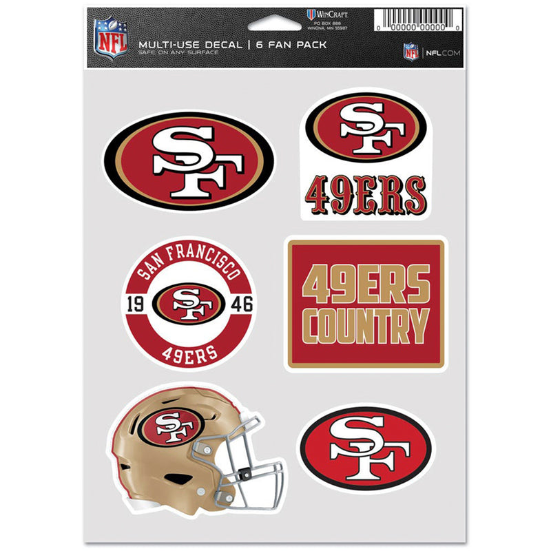 Calcomanía San Francisco 49ers Fan Pack 6 WinCraft