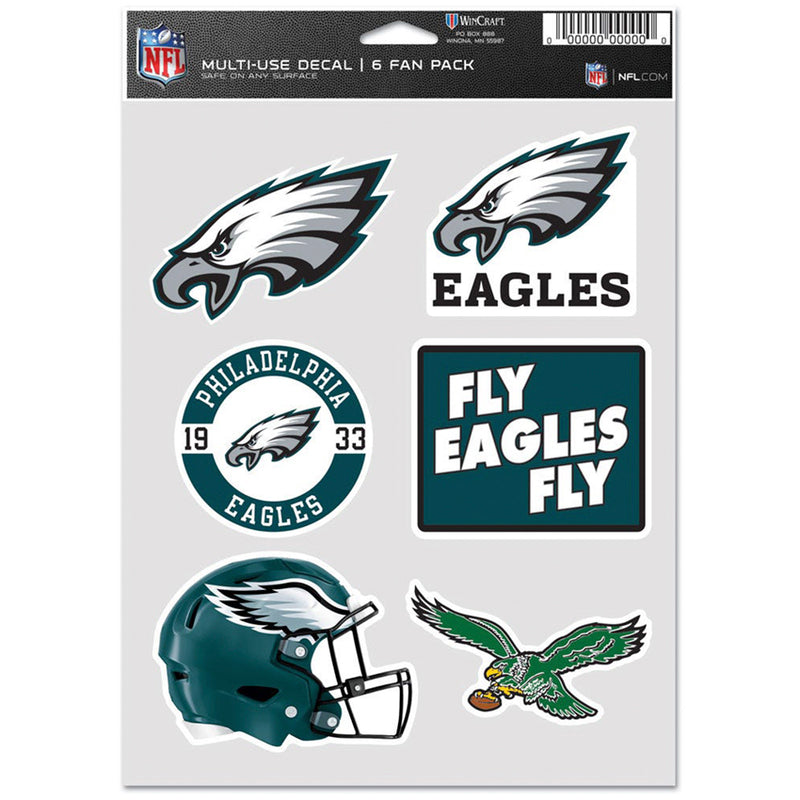 Calcomanía Philadelphia Eagles Fan Pack 6 WinCraft