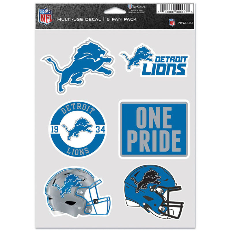 Calcomanía Detroit Lions Fan Pack 6 WinCraft