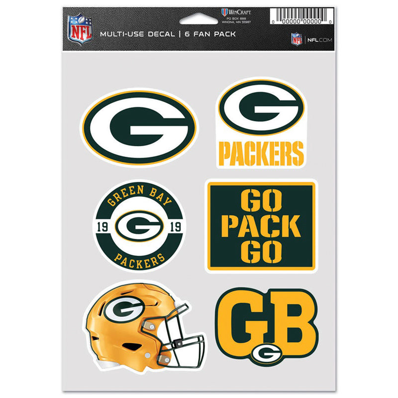 Calcomanía Green Bay Packers Fan Pack 6 WinCraft