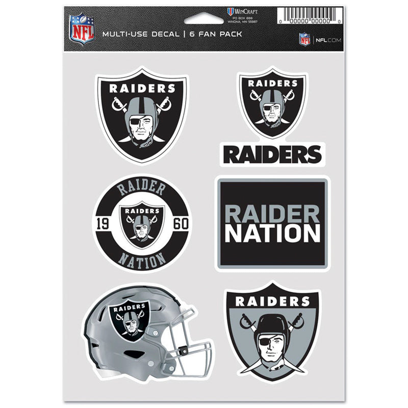 Calcomanía Las Vegas Raiders Fan Pack 6 WinCraft