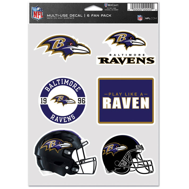Calcomanía Baltimore Ravens Fan Pack 6 WinCraft
